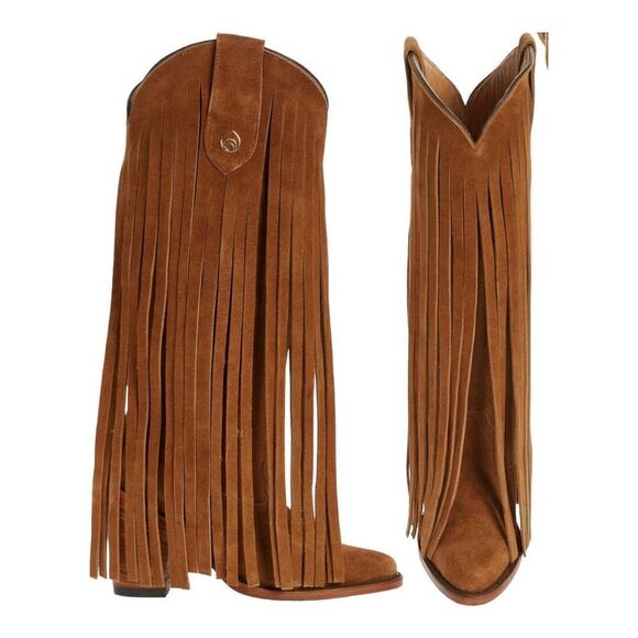 Brother Vellies Atlas Fringe Western Boots Size 6 Suede New - Picture 2 of 8